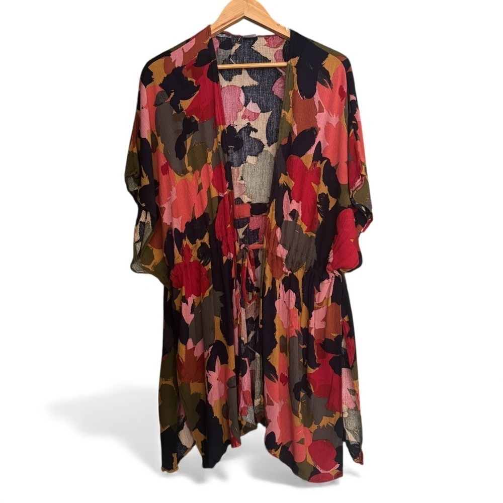 Boho Floral Print Kimono – Lightweight Flowy Open Front